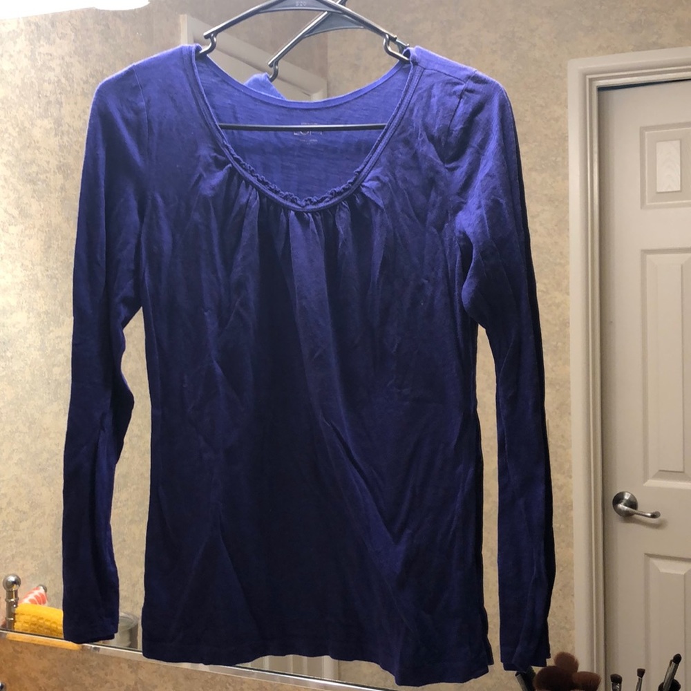 Loft Purple Long Sleeve Shirt (XS)